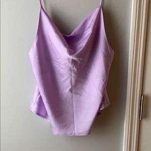 Lavender scoop neck top